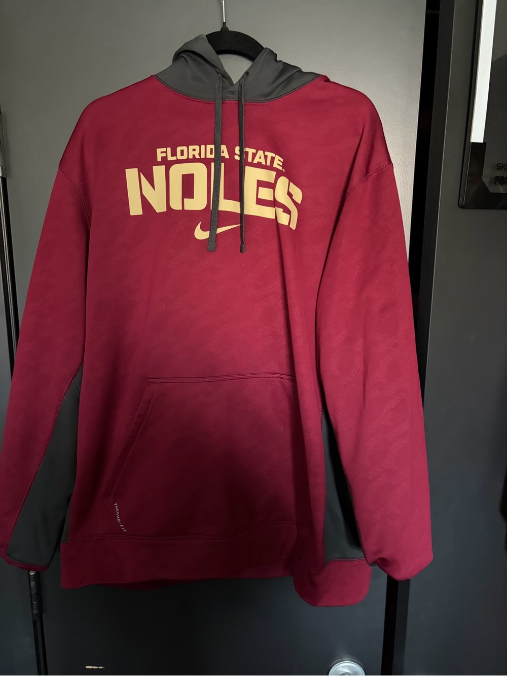 Nike Maroon and Dark Gray Florida State 'Noles' Hoodie